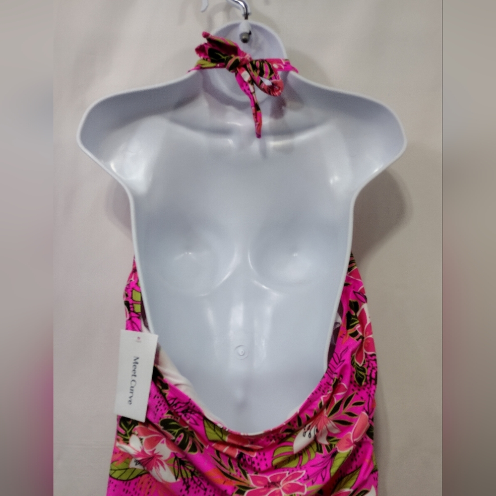 NWT Meet Curve Floral Swim Top Women's 4XL Pink Barbiecore Cottagecore Beach - Picture 5 of 8